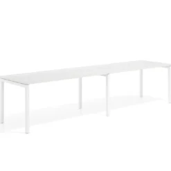 Mesa de oficina progresiva doble Kube, fondo 80cm, estructura blanca