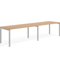 Mesa de oficina progresiva doble Kube, fondo 80cm, estructura aluminio