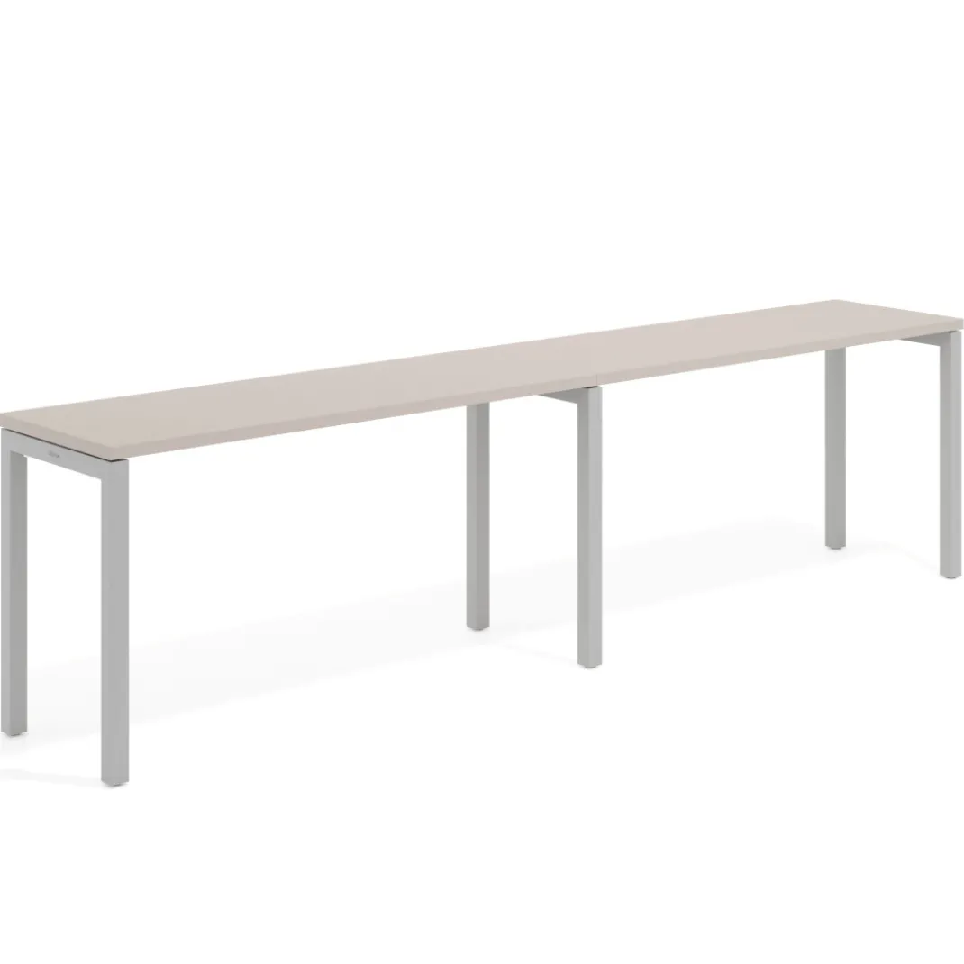 Mesa de oficina progresiva doble Kube, fondo 50cm, estructura aluminio