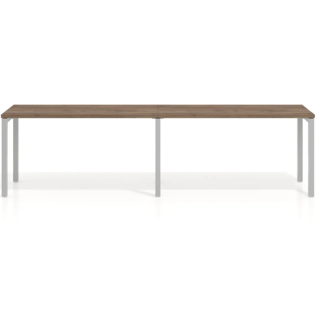 Mesa de oficina progresiva doble Kube, fondo 50cm, estructura aluminio