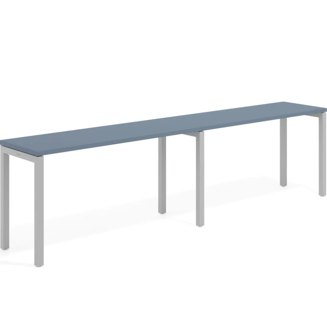 Mesa de oficina progresiva doble Kube, fondo 50cm, estructura aluminio