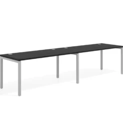 Mesa de oficina progresiva doble Kube, fondo 80cm, estructura aluminio