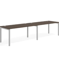 Mesa de oficina progresiva doble Kube, fondo 80cm, estructura aluminio