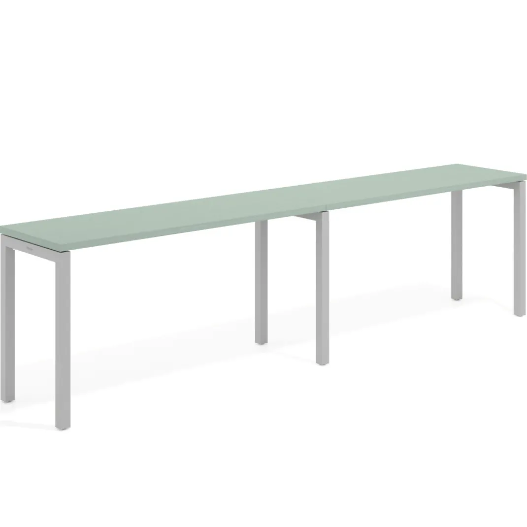 Mesa de oficina progresiva doble Kube, fondo 50cm, estructura aluminio