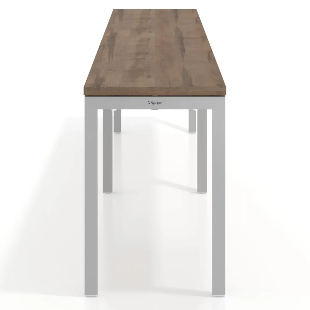 Mesa de oficina progresiva doble Kube, fondo 50cm, estructura aluminio