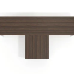 Mesa de oficina progresiva doble con ala extensión Kube, estructura aluminio