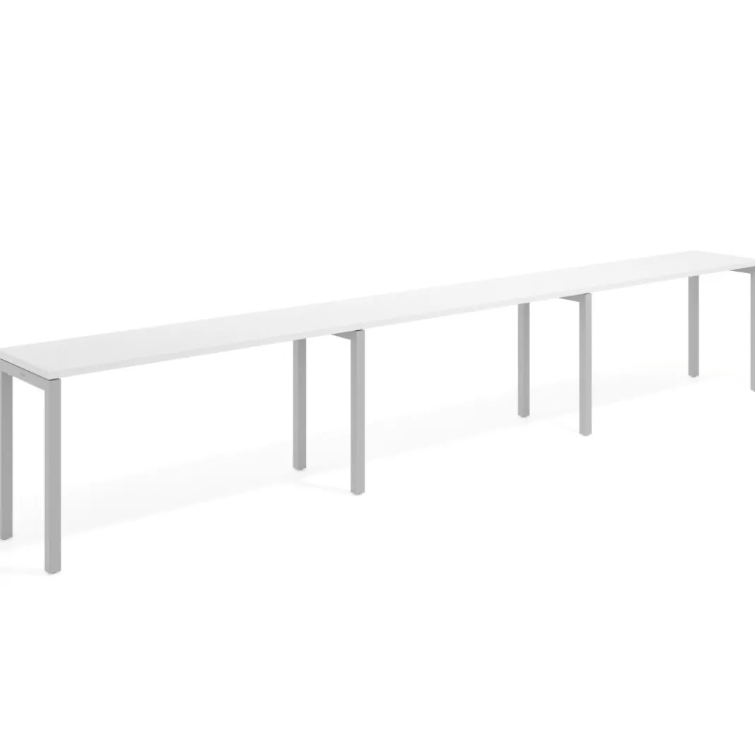 Mesa de oficina progresiva triple Kube, fondo 50cm, estructura aluminio