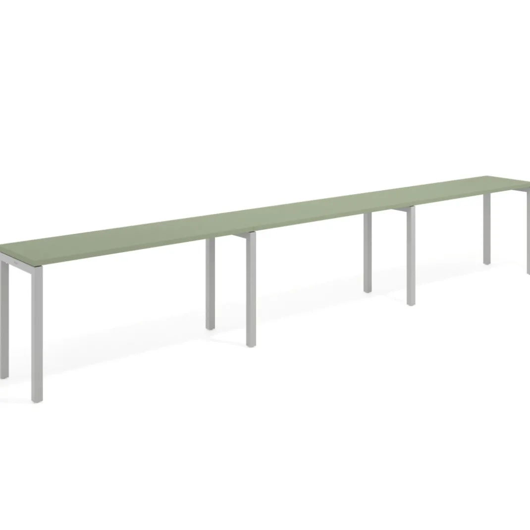 Mesa de oficina progresiva triple Kube, fondo 50cm, estructura aluminio