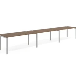 Mesa de oficina progresiva triple Kube, fondo 80cm, estructura aluminio