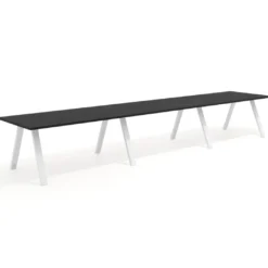 Mesa de oficina progresiva UvePro triple, fondo 100cm, estructura blanca