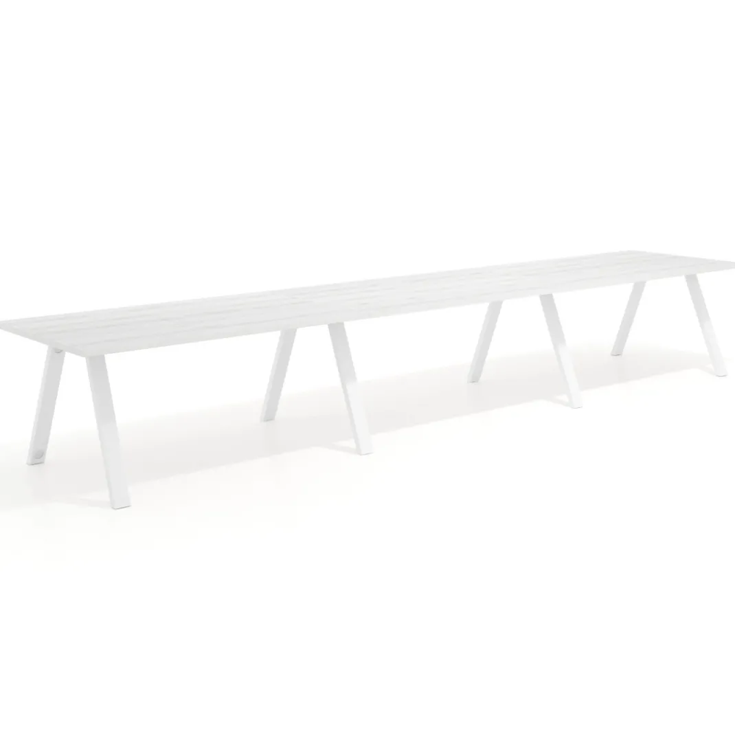 Mesa de oficina progresiva UvePro triple, fondo 100cm, estructura blanca