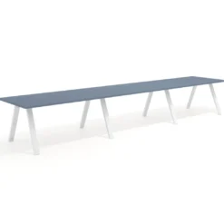 Mesa de oficina progresiva UvePro triple, fondo 100cm, estructura blanca