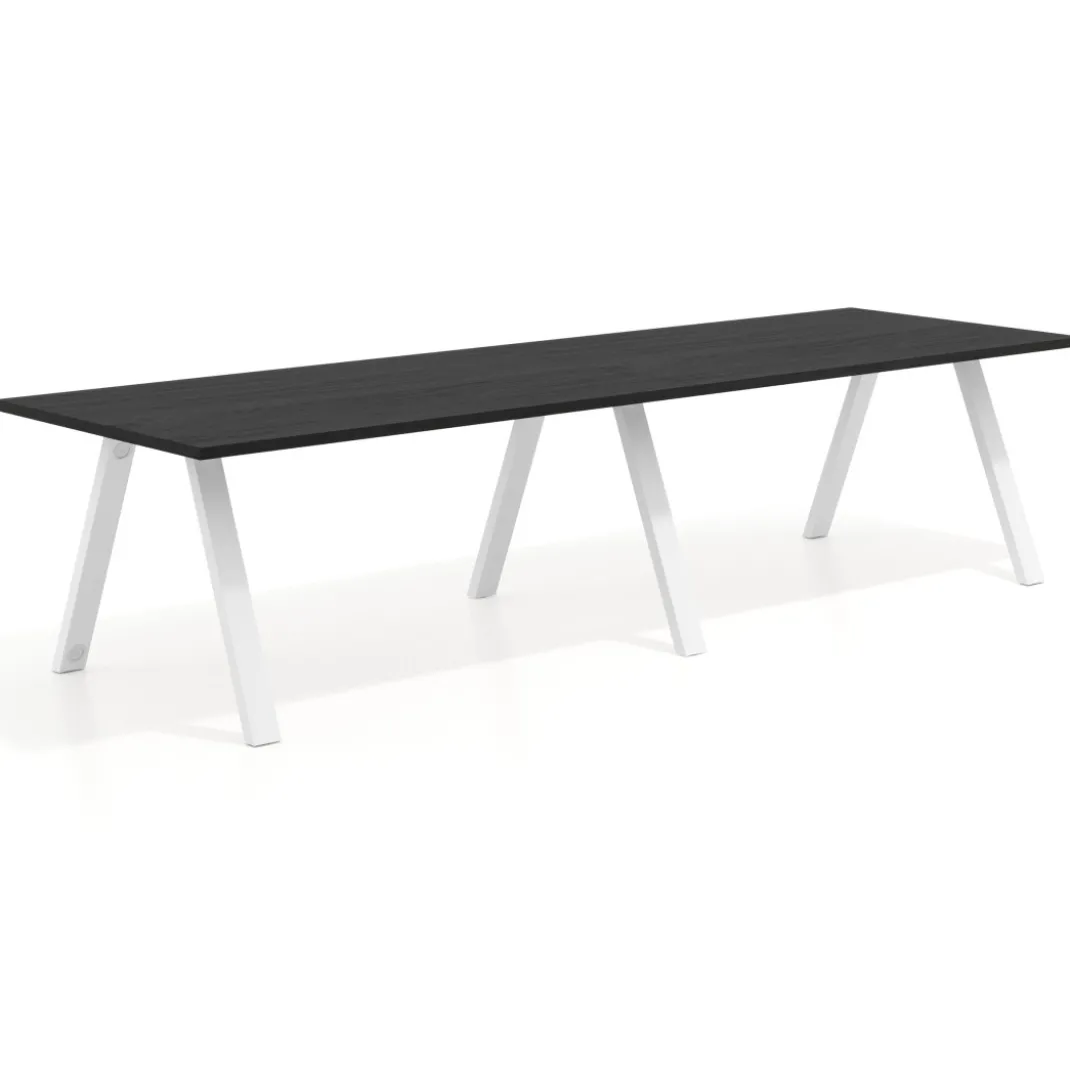 Mesa de oficina progresiva UvePro doble, fondo 100cm, estructura blanca