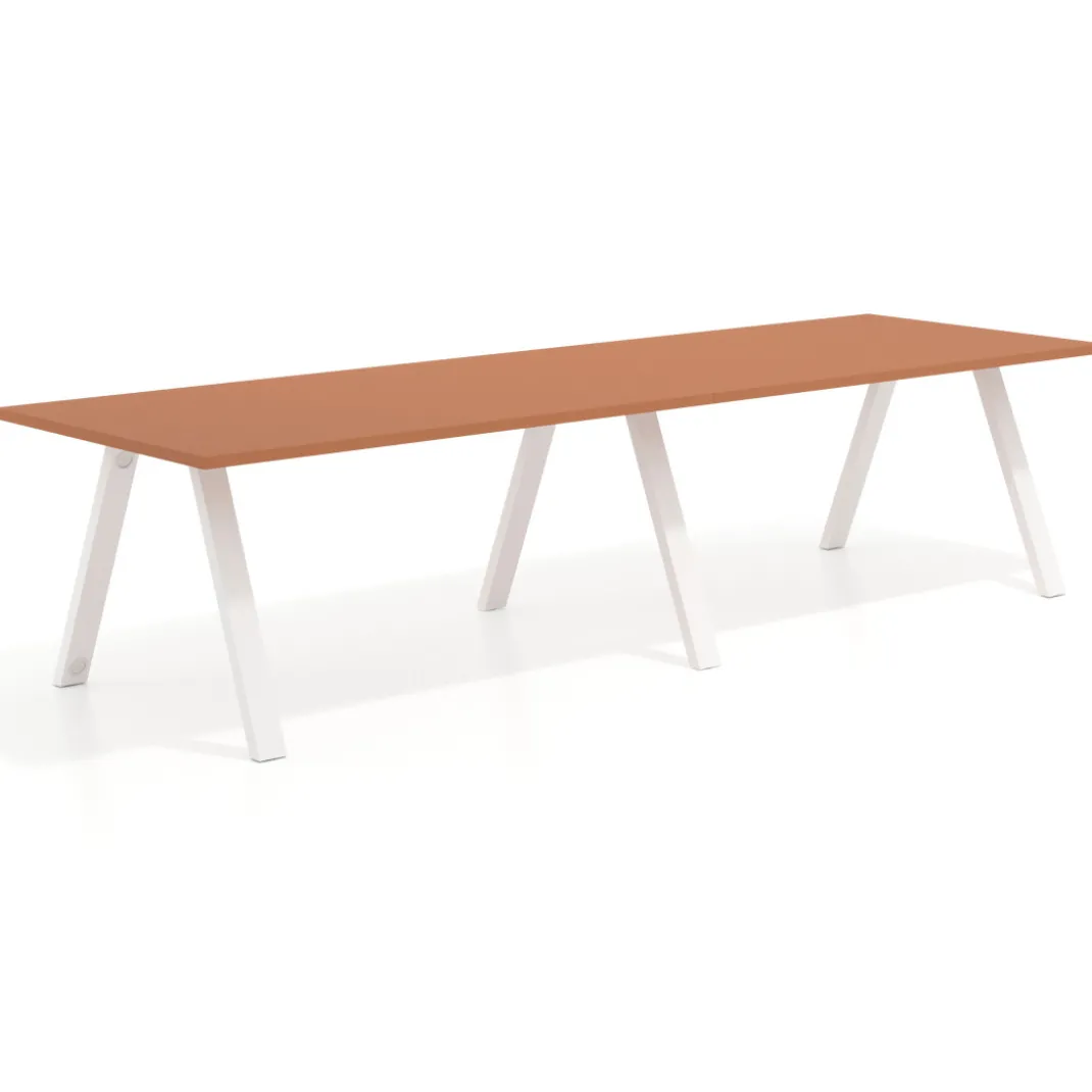 Mesa de oficina progresiva UvePro doble, fondo 100cm, estructura blanca