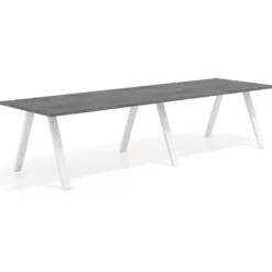 Mesa de oficina progresiva UvePro doble, fondo 100cm, estructura blanca