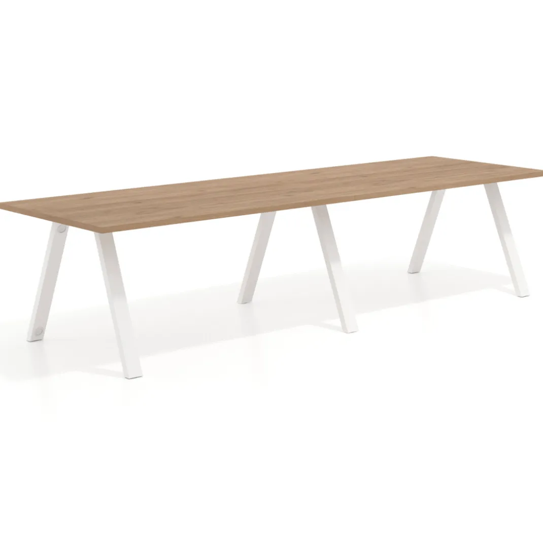 Mesa de oficina progresiva UvePro doble, fondo 100cm, estructura blanca