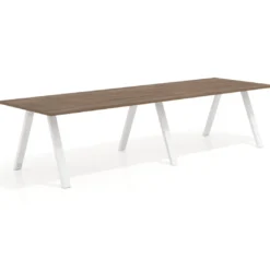 Mesa de oficina progresiva UvePro doble, fondo 100cm, estructura blanca