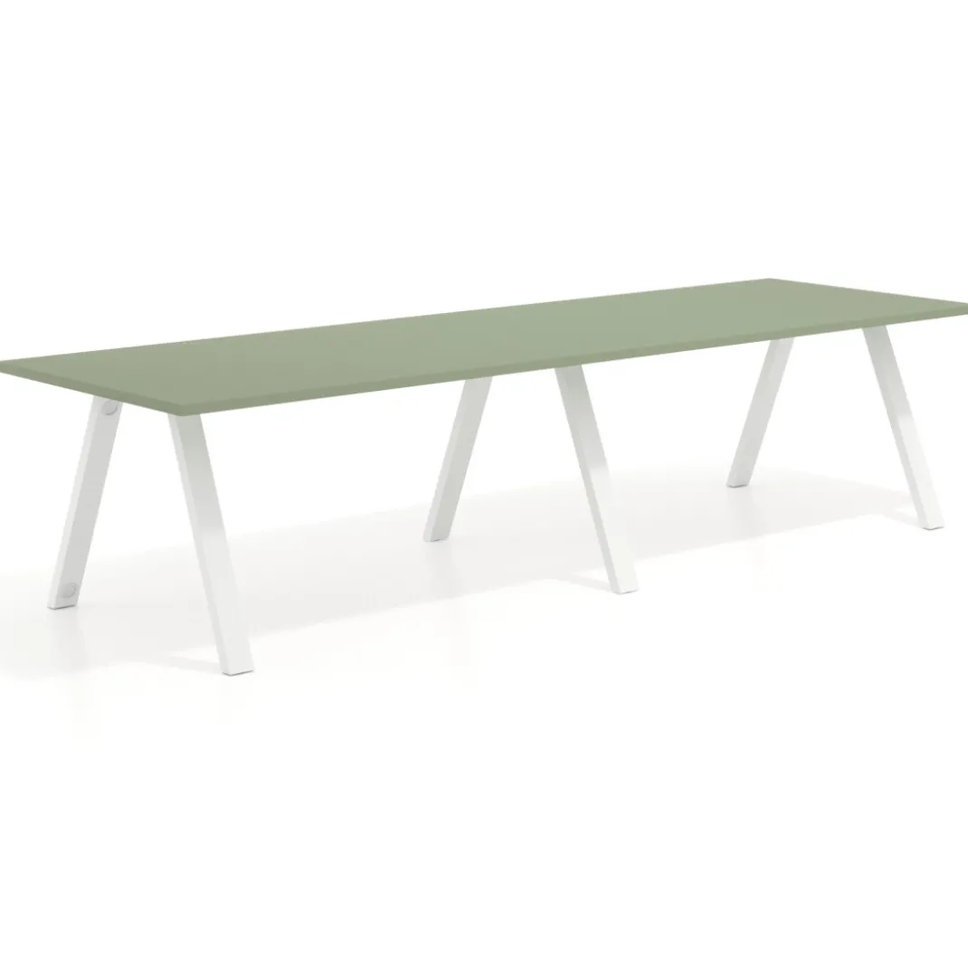 Mesa de oficina progresiva UvePro doble, fondo 100cm, estructura blanca
