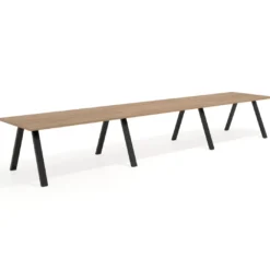 Mesa de oficina progresiva UvePro triple, fondo 100cm, estructura negra