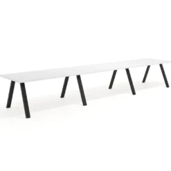 Mesa de oficina progresiva UvePro triple, fondo 100cm, estructura negra