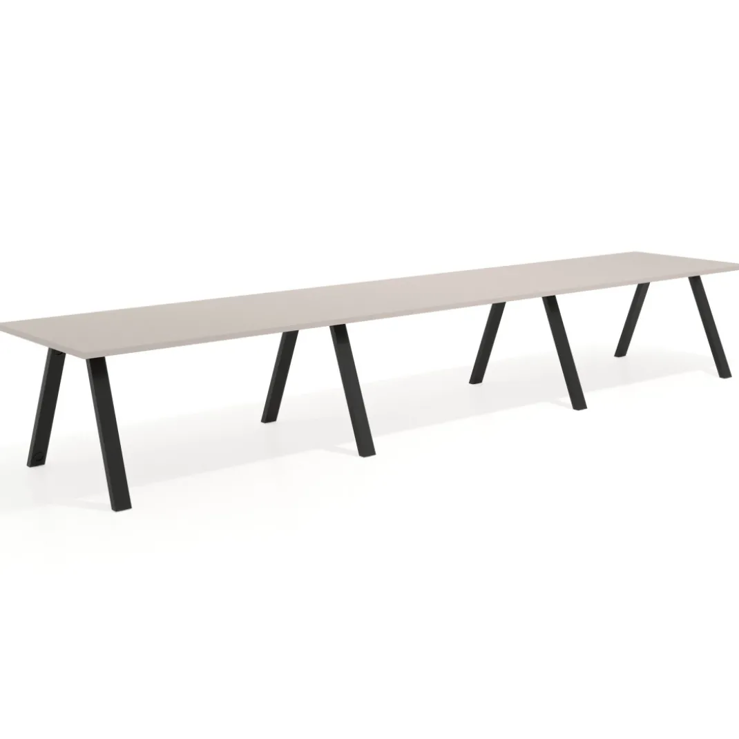 Mesa de oficina progresiva UvePro triple, fondo 100cm, estructura negra