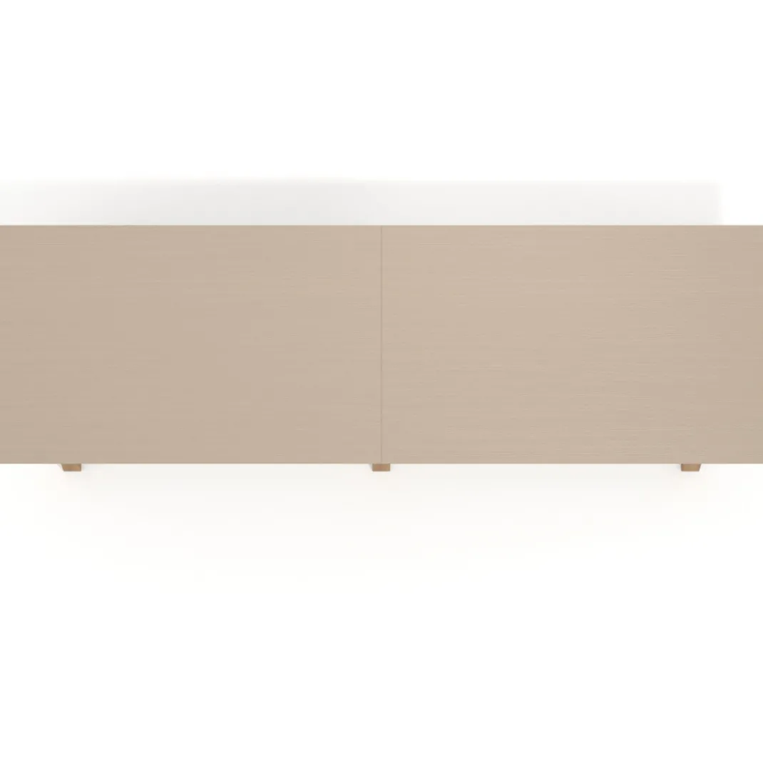 Mesa de oficina progresiva UvePro doble, fondo 100cm, estructura negra, patas de madera