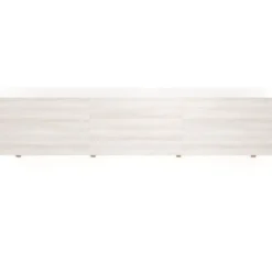 Mesa de oficina progresiva UvePro triple, fondo 100cm, estructura blanca, patas de madera
