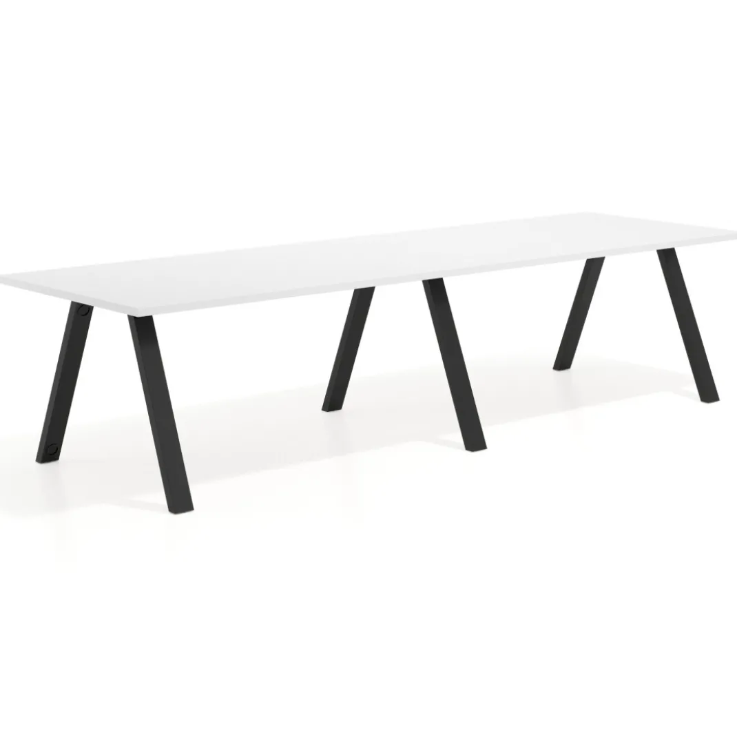 Mesa de oficina progresiva UvePro doble, fondo 100cm, estructura negra