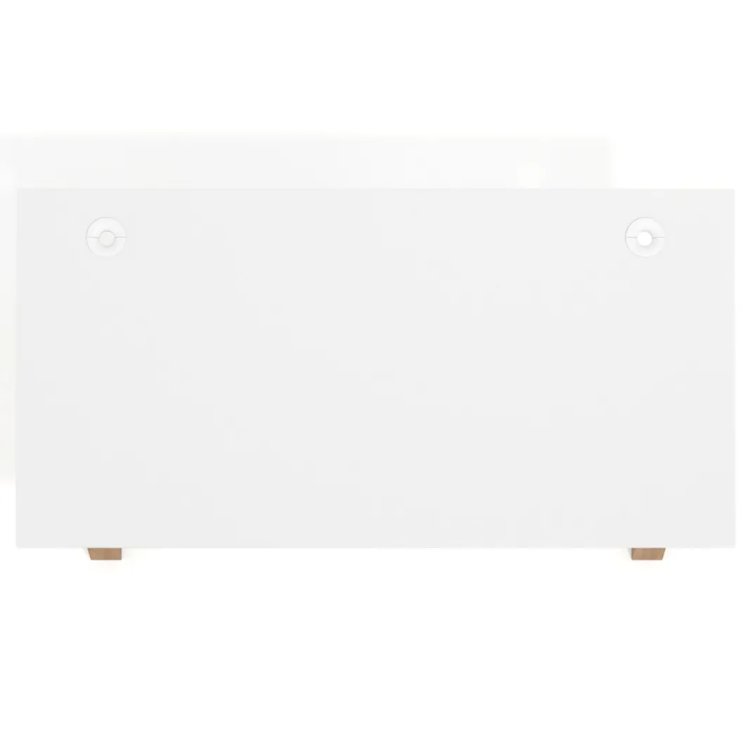 Mesa de oficina UvePro fondo 80cm, estructura blanca con patas de madera