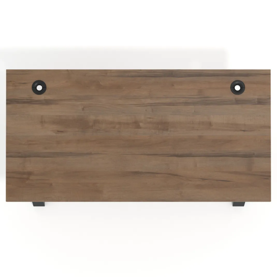 Mesa de oficina UvePro fondo 80cm, estructura negra con patas de metal