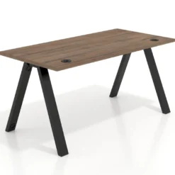Mesa de oficina UvePro fondo 80cm, estructura negra con patas de metal