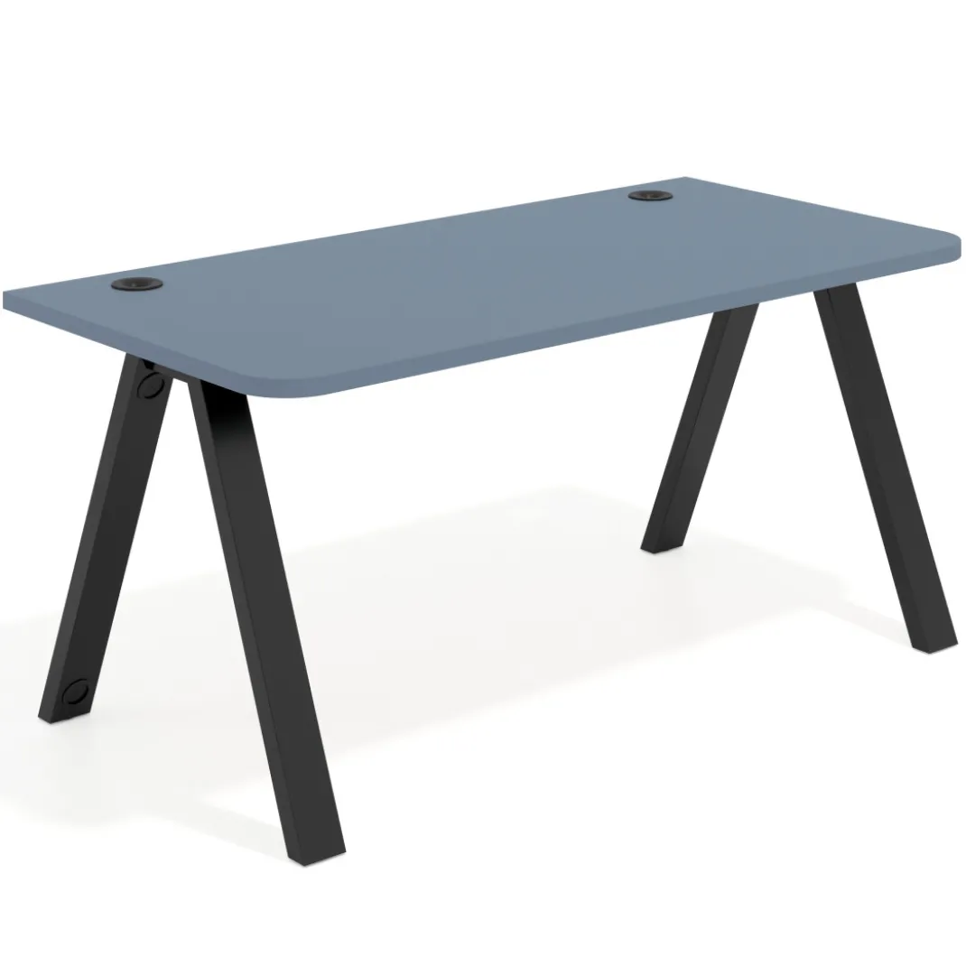 Mesa de oficina UvePro, sobre ergonómico 80cm, estructura negra con patas metálicas
