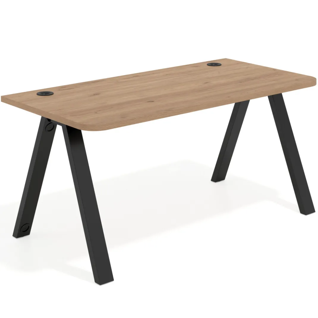 Mesa de oficina UvePro, sobre ergonómico 80cm, estructura negra con patas metálicas