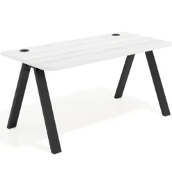 Mesa de oficina UvePro, sobre ergonómico 80cm, estructura negra con patas metálicas