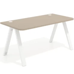 Mesa de oficina UvePro, sobre ergonómico 80cm, estructura blanca con patas metálicas