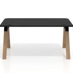 Mesa de oficina UvePro, sobre ergonómico 80cm, estructura negra con patas de madera