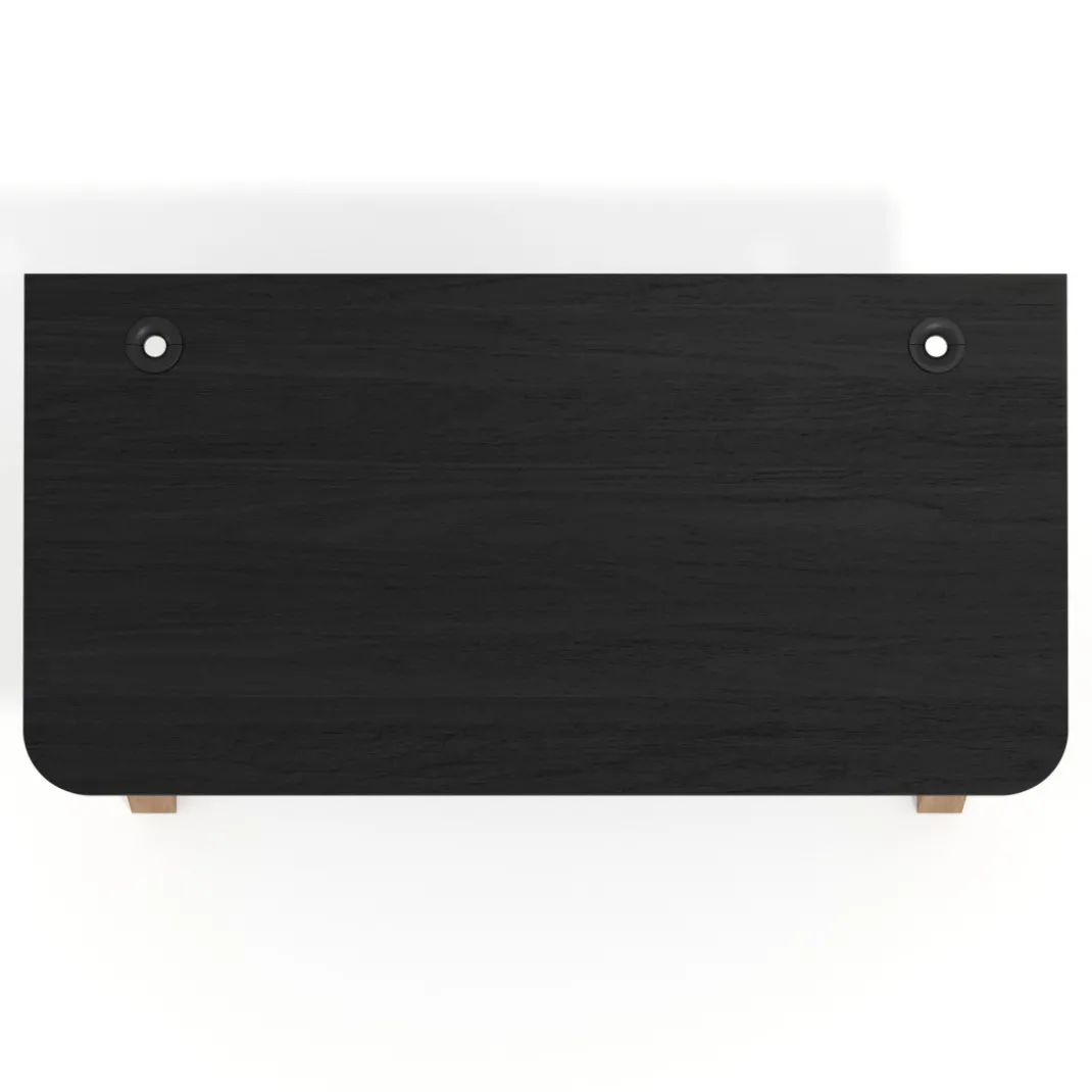 Mesa de oficina UvePro, sobre ergonómico 80cm, estructura negra con patas de madera