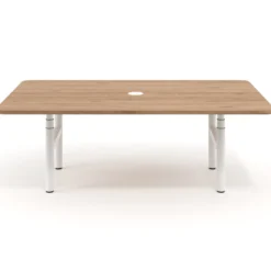 Mesa de Reuniones Elevable Erghos Core estructura blanca canto curvo
