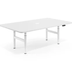 Mesa de Reuniones Elevable Erghos Core estructura blanca canto curvo
