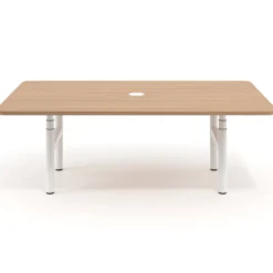 Mesa de Reuniones Elevable Erghos Core estructura blanca canto curvo