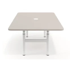 Mesa de Reuniones Elevable Erghos Core estructura blanca canto curvo