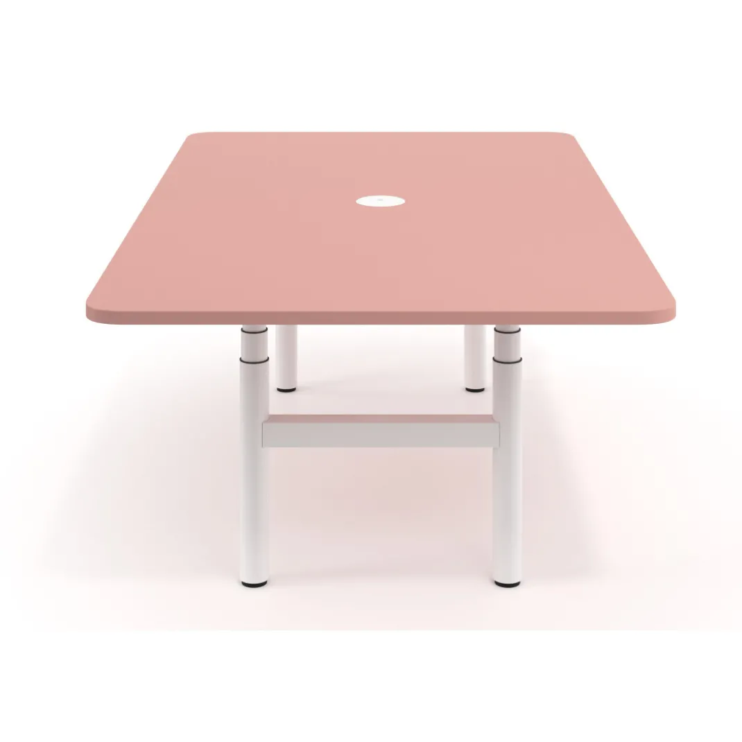 Mesa de Reuniones Elevable Erghos Core estructura blanca canto curvo