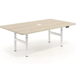 Mesa de Reuniones Elevable Erghos Core estructura blanca canto curvo