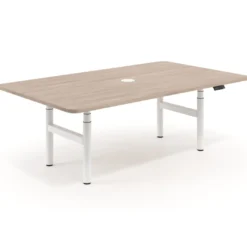 Mesa de Reuniones Elevable Erghos Core estructura blanca canto curvo