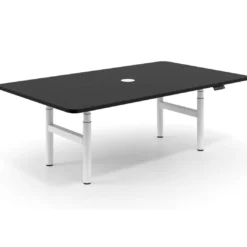Mesa de Reuniones Elevable Erghos Core estructura blanca canto curvo