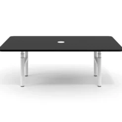 Mesa de Reuniones Elevable Erghos Core estructura blanca canto curvo