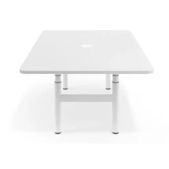 Mesa de Reuniones Elevable Erghos Core estructura blanca canto curvo