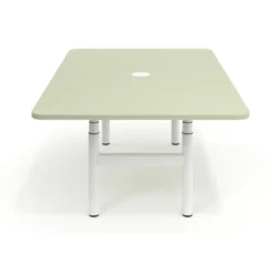 Mesa de Reuniones Elevable Erghos Core estructura blanca canto curvo