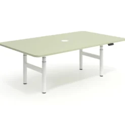 Mesa de Reuniones Elevable Erghos Core estructura blanca canto curvo