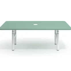 Mesa de Reuniones Elevable Erghos Core estructura blanca canto curvo